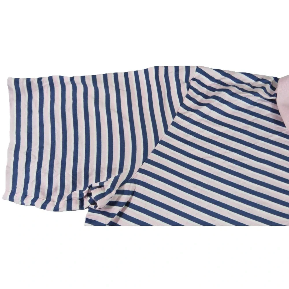 Polo Golf Ralph Lauren Shirt Men XL Pima Cotton Striped Pink Navy Blue Short